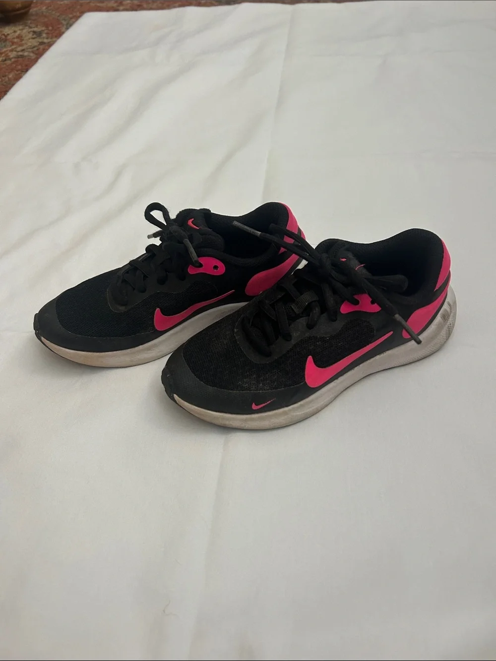 Nike Black and Hot Pink Athletic Sneakers